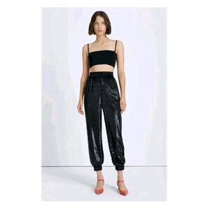 7 FOR ALL MANKIND Luxe Elastic Waist Jogger in Black Shine // S